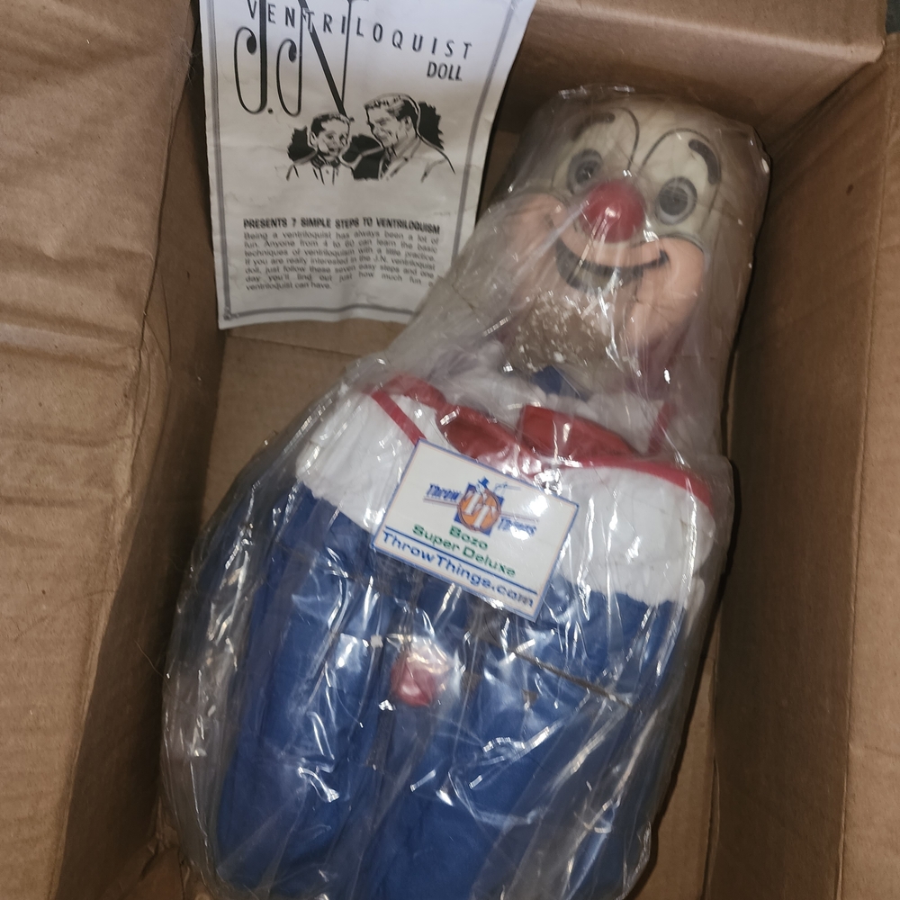 Ventriloquist Doll with Blue and Red Outfit